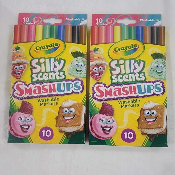 CRAYOLA Silly Scents Smashups Washable Markers Lot 2 Art Craft Kids - Picture 3 of 5